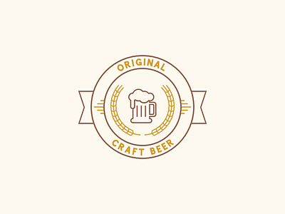 Original Craft Beer Logo badge beer circle craft beer creative market example logo ribbon template
