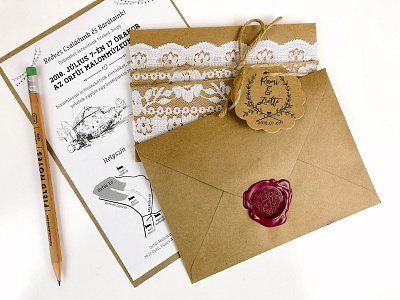 Our Wedding Invitation craft paper lace wax seal wedding invitation