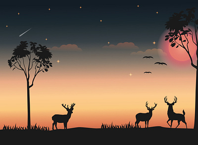 life in the savanna animation illustration illustrator vector