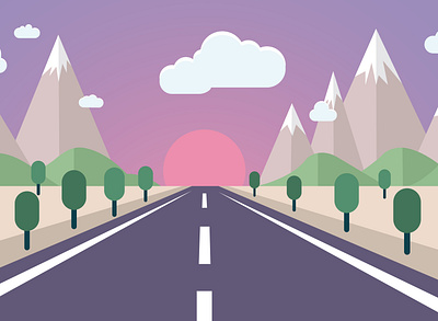 road animation art design flat illustration illustrator vector