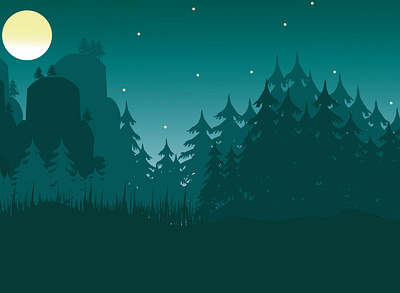 forest animation app art design flat illustration illustrator vector web website