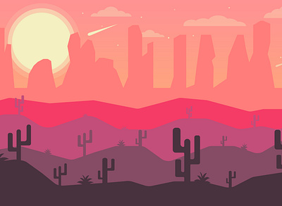 a barren desert animation art design flat graphic design illustration illustrator vector web website