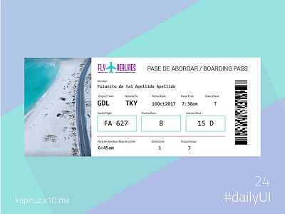 Boarding pass dailyui ui ux