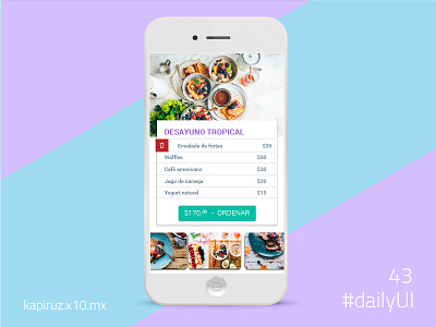 Food/Drink Menu dailyui food graphic design menu mobile ui ui design ux
