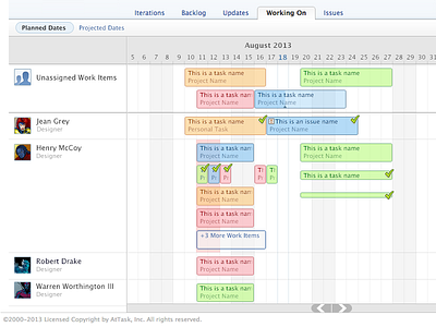 What's the team working on? calendar work management