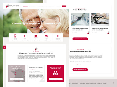 DCM homepage medical red ui ux web webdesign white