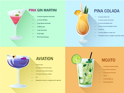 Cocktails adobe illustrator cocktails food illustration illustration vector vector art vector illustration vectorart