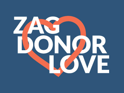Zag Donor Love logo love