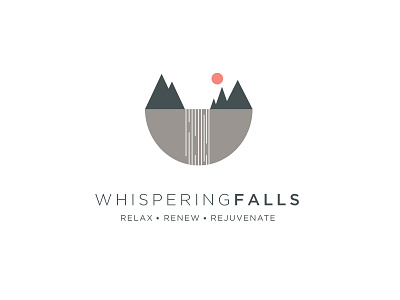 Whispering Falls Logo Concept geometric illustration logo shapes vector waterfall