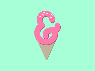 Sweet Type ampersand flat icon illustration typography