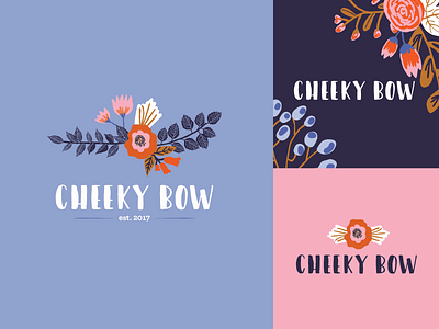Cheeky Bow Branding bow branding etsy flowers illustration logo vector