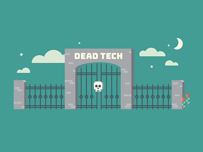 The Dead Tech Project cemetery dead grave illustration skull technology vector
