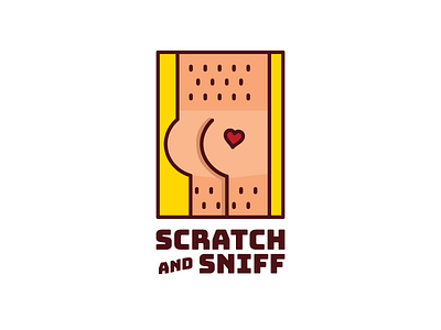 Scratch & Sniff butt challenge flat illustration vector