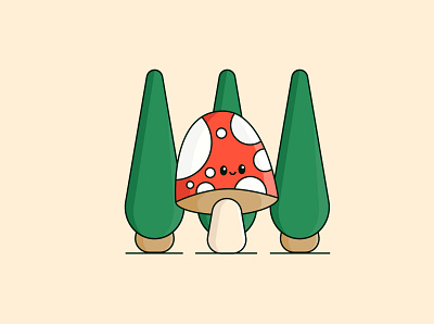 Adventure Shroom v2 cute design flat icon illustration illustrator kawaii kawaii art mushroom vector