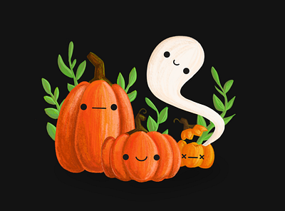 Just a couple of pumpkins! design ghost halloween illustration procreate procreateapp pumpkin vector
