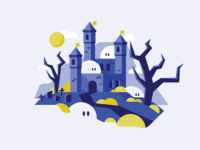 Ghost Castle castle design ghost halloween illustration vector vector illustration