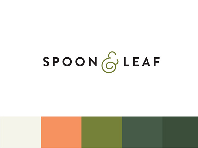 Spoon & Leaf Logo ampersand branding design leaf logo spoon tea typography vector