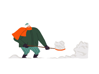 Shovels christmas design hat illustration person procreate procreateapp scarf shovel shoveling snow stripes winter