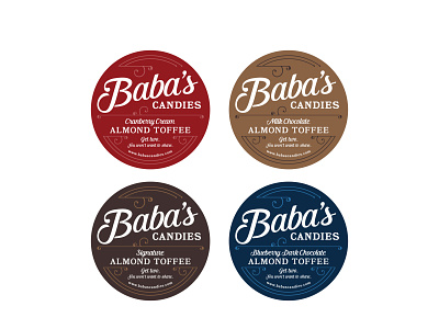 Baba's Candies Labels branding candy design label design logo package design product product design toffee vector