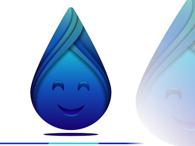 cute logo design branding character design guru happy icon illustration logo smile vector water water logo