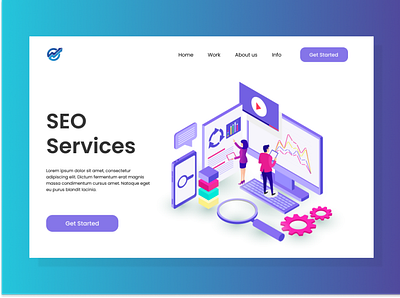 Seo Services Landing Page dailyui design icon illustration typography ui ux