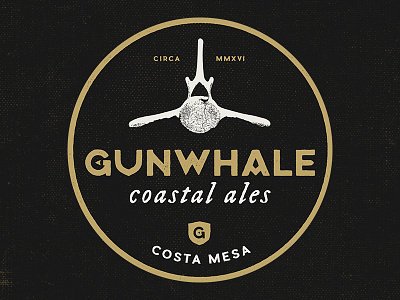 Logo Lockup - Gunwhale Ales beer bone brewery circle craft logo