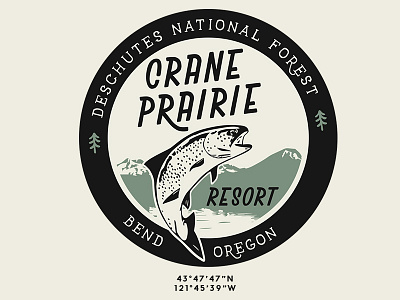 Crane Prairie Resort badge logo outdoors