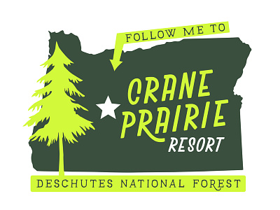 Crane Prairie Resort : Bumper Sticker branding deschutes identity oregon sticker