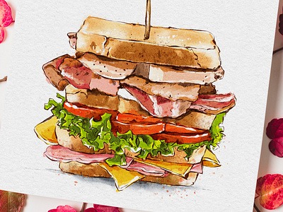 Sandwich design digitalart digitalpainting food food and drink food illustration illustration