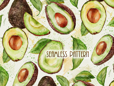 avocado pattern clothes design digitalart food food and drink graphic design illustration pattern watercolor