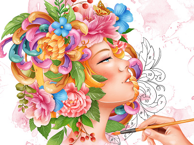 Artfairy box design digitalart digitalpainting flowers graphic design illustration package painting spring woman