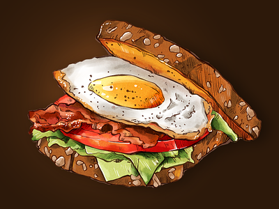 egg sandwich breakfast caffee design digitalart digitalpainting food food and drink graphic design health illustration menu restaurant sandwich