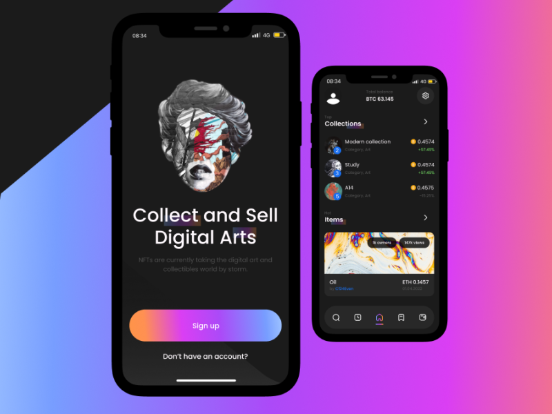 UI design for NFT mobile app📱🎨 by dream_uxui on Dribbble