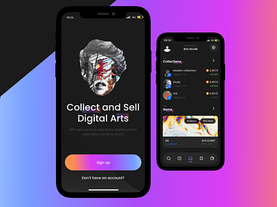 UI design for NFT mobile app📱🎨