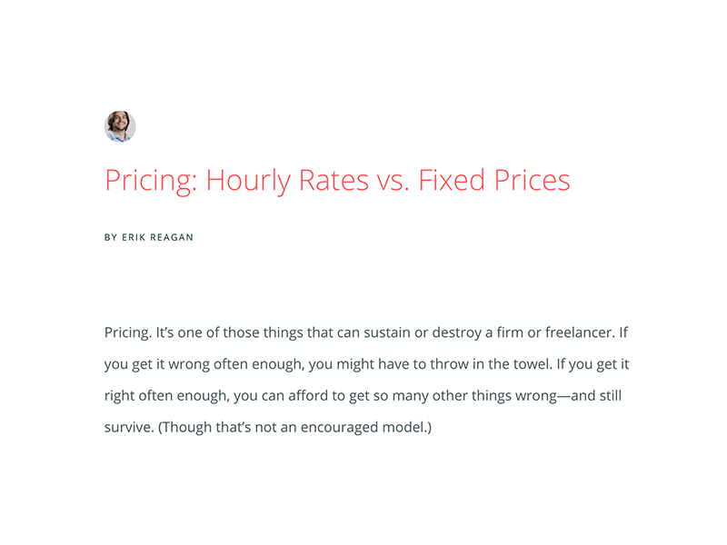 pricing hourly rate it