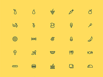 65 Foodie Icons assets food icons foodie icons icon set iconography icons sidecar