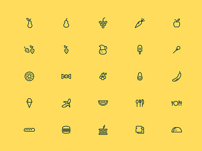 65 Foodie Icons assets food icons foodie icons icon set iconography icons sidecar