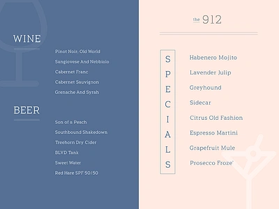 Drank Menu. beer cocktail custom type drink exploration font icon icons menu typography wine
