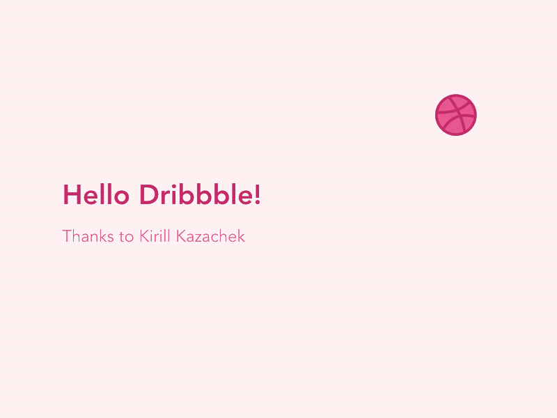 Dribbble Hello animation debuts first hello principle