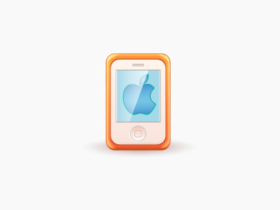 mimimi-iPhone apple blue cartoon cute illustration iphone orange phone smartphone vector