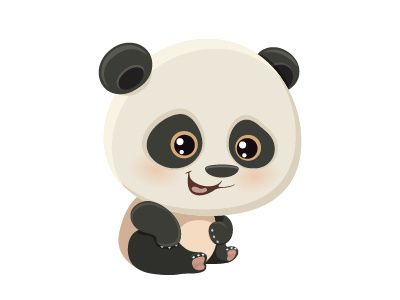 Panda abc alphabet bear cartoon cute illustration panda sweet vector