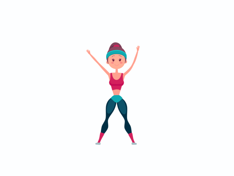 Pretty Woman Charging animate cartoon cute fitness gif girl joga sport toon vector woman