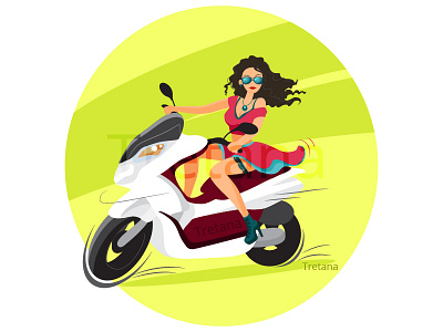 Sexy girl on a motorcycle. bike cartoon cycle girl motor bicycle motorbike motorcycle sexy vector wheel