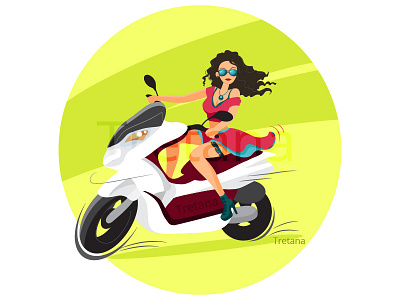 Sexy girl on a motorcycle.