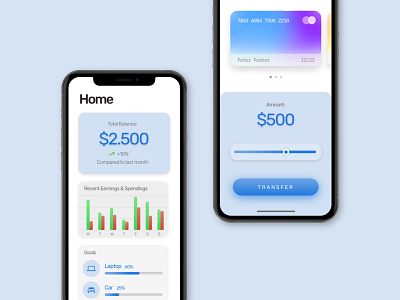 Money Management App UI Concept adobe xd app design minimal modern ui uidesign uiux ux