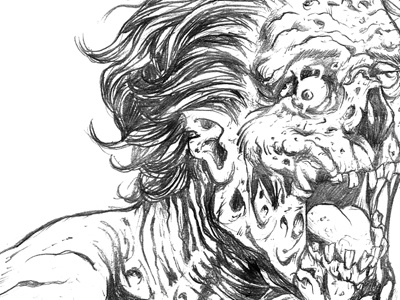 Hello illustration pencil zombie