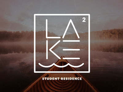 The Lake art education flat line logo logotype residence school simple student