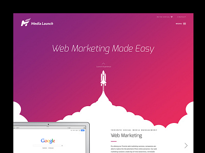 Web Marketing Website content management desktop gradient graphic design management social media web design website