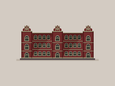 The red brick colonial building architecture architectureillustration art colonialarchitecture colonialbuilding colonialbuildinginyangon colonialbuildingyangon design graphic design illustration illustrator myanmar visualart yangon yangonarchitecture
