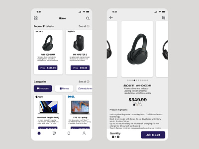Tech E-Commerce App UI Design Concept ui ux adobexd design